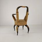 Zeldzame, Zeer Decoratieve 19E-Eeuwse Stierenhoornfauteuil (1870) thumbnail 5