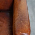 Stijlvolle Schapenleren Design Fauteuil/ Armchair In Een Warme Cognac Kleur thumbnail 8
