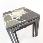 Vintage Stone Side Table Set | Nesting Tables Grey thumbnail 8