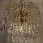 Murano Opaline Teardrop Hanglamp Kroonluchter Vintage Kristal thumbnail 6