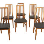 Set Van 6 Kai Kristiansen Stoelen Voor Schou Andersen Vintage 'lille Arden' thumbnail 11