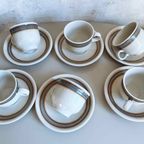 Vintage Colditz Aardewerk Servies – Set Van 6 Kop En Schotels thumbnail 6