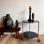 Rvs En Zwart Glas Trolley IKEA 80’s Vintage thumbnail 9