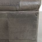Grijze Vintage Lederen Design Element/ Fauteuil Uit De Jaren ’70 + Hocker thumbnail 12