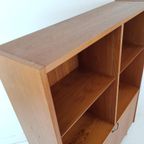 Vintage Deense Boekenkast Met Klep Teak Fineer thumbnail 7