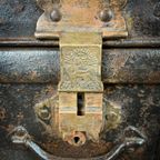 Antieke Metalen Reiskist/Koffer – Circa 1880 thumbnail 8