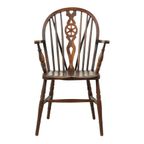 Antieke Houten Windsor Stoel Beuk Olm Wheel Back Chair 19De Eeuw thumbnail 4