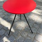 Vintage Tripod Tafeltje, Bijzettafel, Rood, 1980'S, Memphis Stijl thumbnail 2