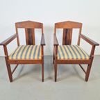 Set 2 Art Deco Fauteuil Amsterdamse School Eiken Ebben ’20 thumbnail 3