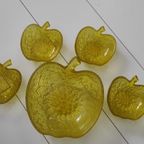 Vintage Set Schalen Appels Glas Geel thumbnail 4