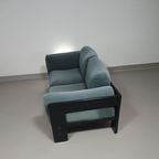 Two-seat Sofa “bastiano” From Afra & Tobia Scarpa For Gavina, Italy 60s. Black Solid Wood Frame A thumbnail 17