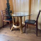 Vintage Ronde Eetkamertafel Met Glazen Top thumbnail 9