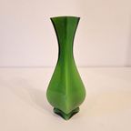 Vintage Vaasje Groen Persglas Groene Vaas thumbnail 4