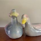 Prachtige Set Van Grote En Kleine Eenden / Watervogels , Vintage Keramiek In Parelmoer thumbnail 9
