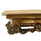 Oude Vergulde Console Met Cherubijn Marmer Hollywood Regency thumbnail 7