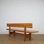 Large Scandinavian Solid Pine Bench By Knud Friis & Elmar Moltke Nielsen thumbnail 7