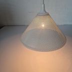 Vintage Pilastro Hanglamp Geperforeerd Metaal Wit. thumbnail 2