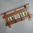 Art Nouveau Wall Coat Rack With Tiles thumbnail 5