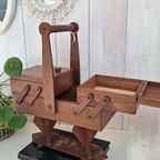 Vintage Sewing Box, Naaibox, Fournituren Harmonica Kastje thumbnail 9
