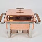 Vintage Spring Swiss Rechaud Koper Rvs Chafing Dish Compleet thumbnail 3