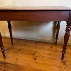 Magnifiek Bureau Werktafel Leer En Ingelegd Met Bladgoud 19E Eeuws Frans thumbnail 10