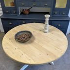 Prachtige Witte Landelijke Ronde Eettafel 130 Cm thumbnail 4