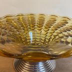 Amber Kleurige Glazen Schaal Fruitschaal Art Deco 1930 Frans thumbnail 10