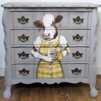 Grijze Ladekast “Koe”, Brocante thumbnail 9
