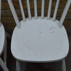 Spijl Stoelen Beukenhout Wit Geschilderd Retro thumbnail 7