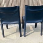 Cassina Vintage Cab Stoel By Mario Bellini In Blauw Leer thumbnail 11