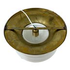 Art Deco (Style) - Deknudt Lustrerie - Solid Brass And Opaline Glass Ceiling Mounted Lamp - thumbnail 5