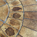 Unique Brutalist Stone Coffee Table With Leaf Design thumbnail 9