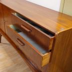 Vintage Teak Fineer Dressoir Lowboard Kast Kastje thumbnail 10