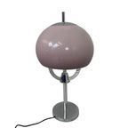 Mushroom Table Lamp - Pink Acrylic Shade - Chrome Base And Multiple Sockets thumbnail 3