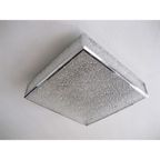 Vintage Plafondlamp, Plafonniere Met Kunststof Platen In Verchroomde Profielen, 71 X 71 Cm, Jaren thumbnail 4
