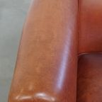 Nette, In Goede Staat Verkerende Rundleren Clubfauteuil In Een Mooie Cognac Kleur thumbnail 6