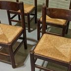 Vintage 4 Eetkamerstoelen, Vico Magistretti Stijl thumbnail 4