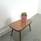 Bijzettafel Met Bruin Houtlook Formica Blad Met Zwarte Rand Nr. 7 Plantentafel thumbnail 2