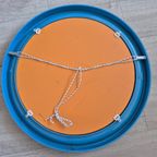 Carrara & Matta Spiegel. Vintage Xl Ronde Spiegel Blauw. thumbnail 12