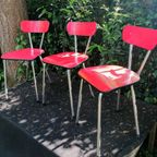 4 Mooie Vintage Formica Keukenstoelen Jaren 60S/70S thumbnail 2