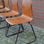 Retro Kinderstoeltjes Set Van 4 Stuks Schoolstoel thumbnail 3