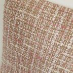 Vintage Teakhouten Fauteuils Nieuwe Stof Roze Beige Creme thumbnail 7