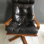 Vintage Deense Fauteuil Leer thumbnail 4