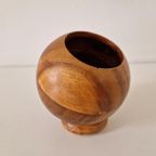 Retro Teakhouten Bol Pennenbakje Plant Pot thumbnail 2