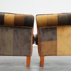 Unieke Set Van 2 In Goede Staat Verkerende Stoffen Patchwork Chesterfield Clubfauteuils thumbnail 3