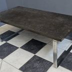 Slate Top And Chrome Coffee Table By Dr. Peter Daenert 1970S thumbnail 12