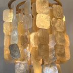 Capiz Hanglamp Vintage Schelpen Opaline Parelmoer Bamboe Frame thumbnail 3