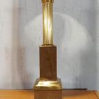 Set Van 2 Grote Vintage Klasiek Messing Tafellampen thumbnail 8