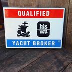 Emaille Hiswa Boot Bord, Botenbord, Qualified Yacht Broker. thumbnail 2