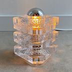 Vintage Glazen Peill & Putzler Tafellamp / Lamp, Ijsglas thumbnail 3